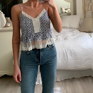 Flowy Floral Crop Tank